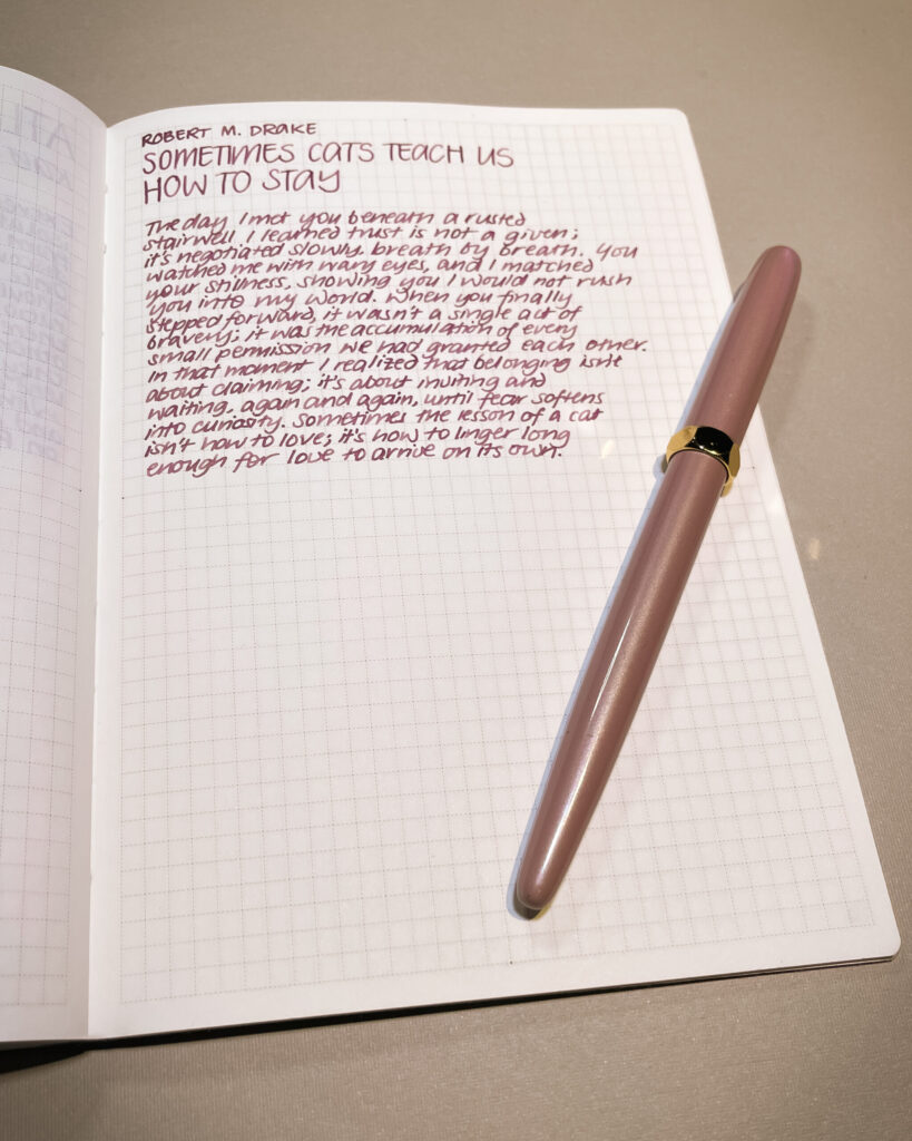Ferris Wheel Press Bijou pen with a writing sample